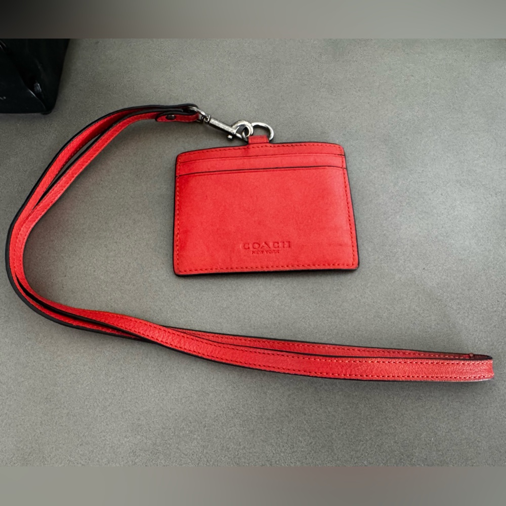 Coach Leather ID Holder & Lanyard